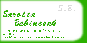 sarolta babincsak business card